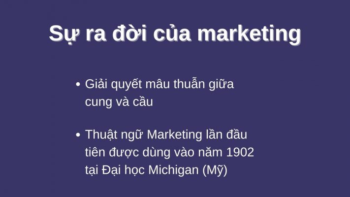 sự ra đời của marketing