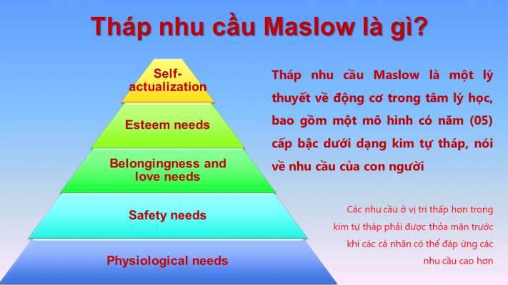 Tháp nhu cầu Maslow là gì Cách ứng dụng vào quản trị nhân sự