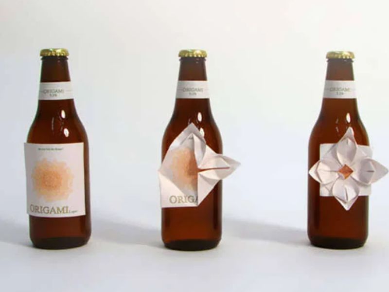 Origami Beer Bottle - Ví dụ về thiết kế sản phẩm bao bì ấn tượng