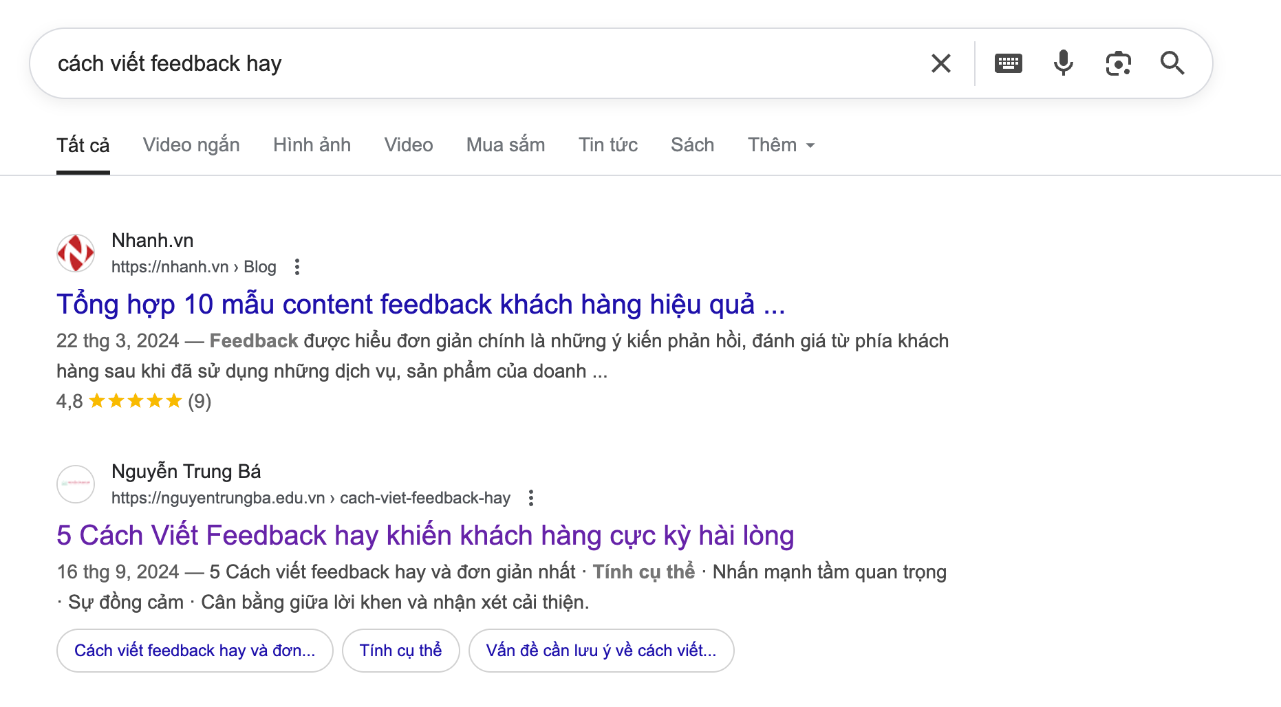 bài viết chuẩn SEO mẫu  - cách viết feedback hay