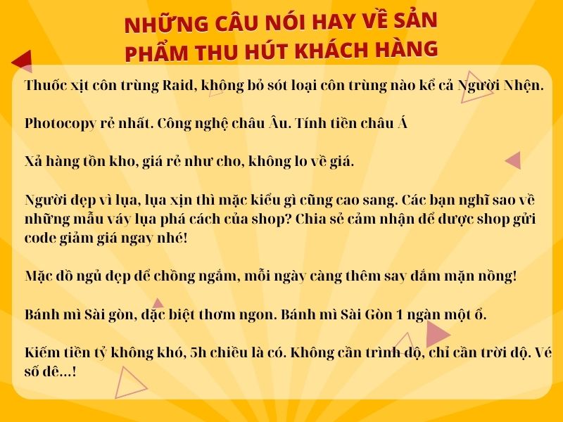 Những câu nói hay về sản phẩm thu hút khách hàng