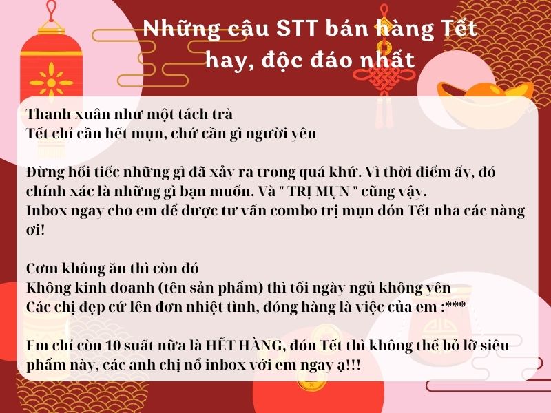 Những câu status bán hàng tết hay nhất