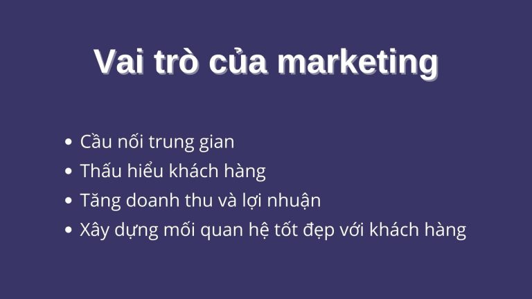 Vai trò của marketing